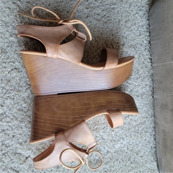 Rocket Dog Samora Harvest Tan Platform Wedge Sandals 90s Camel Brown - Picture 5 of 9